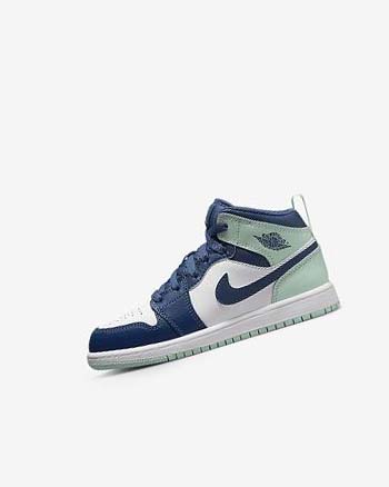 Nike Jordan 1 Mid Azul Marino Blancos Verde Menta | MX 5123
